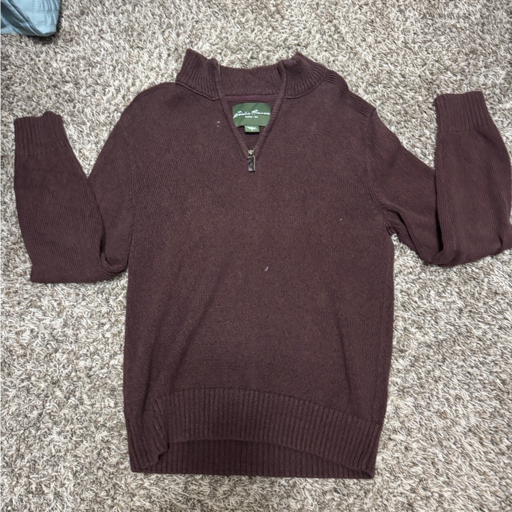 Brown Quarter-Zip Sweater